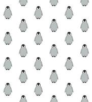 Vector seamless pattern of flat baby penguin
