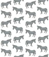 Vector seamless pattern of hand drawn donkey