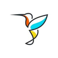 plantilla de vector de diseño de logotipo de colibrí