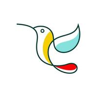 hummingbird logo design vector template