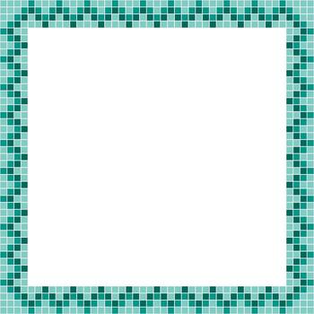 Green tile frame, Mosaic tile frame or background, Tile background, Seamless pattern, Mosaic seamless pattern, Mosaic tiles texture or background. Bathroom wall tiles, swimming pool tiles. vector