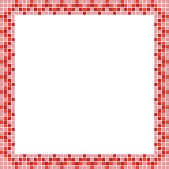 Red tile frame, Mosaic tile frame or background, Tile background, Seamless pattern, Mosaic seamless pattern, Mosaic tiles texture or background. Bathroom wall tiles, swimming pool tiles. vector