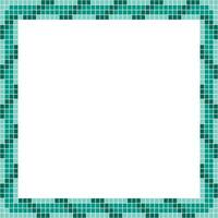 Green tile frame, Mosaic tile frame or background, Tile background, Seamless pattern, Mosaic seamless pattern, Mosaic tiles texture or background. Bathroom wall tiles, swimming pool tiles. vector