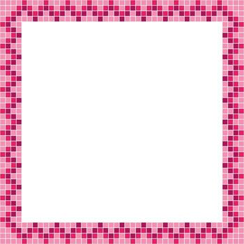 Pink tile frame, Mosaic tile frame or background, Tile background, Seamless pattern, Mosaic seamless pattern, Mosaic tiles texture or background. Bathroom wall tiles, swimming pool tiles. vector