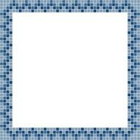 Navy blue tile frame, Mosaic tile frame or background, Tile background, Seamless pattern, Mosaic seamless pattern, Mosaic tiles texture or background. Bathroom wall tiles, swimming pool tiles. vector