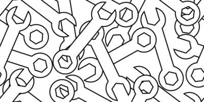 black white pile spanner seamless pattern vector