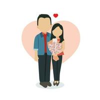 Couple in love. Vector illustration in flat design style. Isolated on white background.