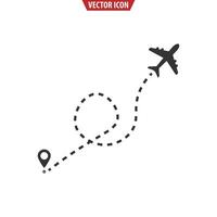 aire avión vuelo ruta avión línea camino icono. vector ilustración. avión viaje concepto, símbolo en aislado antecedentes.