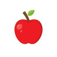 Apple symbol. Red color realistic cartoon style apple. Isolated vector illustration.