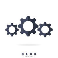 Gear symbol icon. Isolated vector illustration.