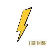 Lightning Bolt symbol logo. Cartoon style. Isolated vector illustration.