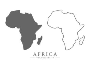 África mapa plano y línea icono. aislado vector