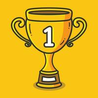 1st prize trophy Hand Drawn Education Icon vector