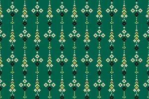 Geometric ethnic oriental seamless pattern traditional.Pixel pattern, Embroidery style.Design for clothing, fabric, batik, background, wallpaper, wrapping, knitwear vector