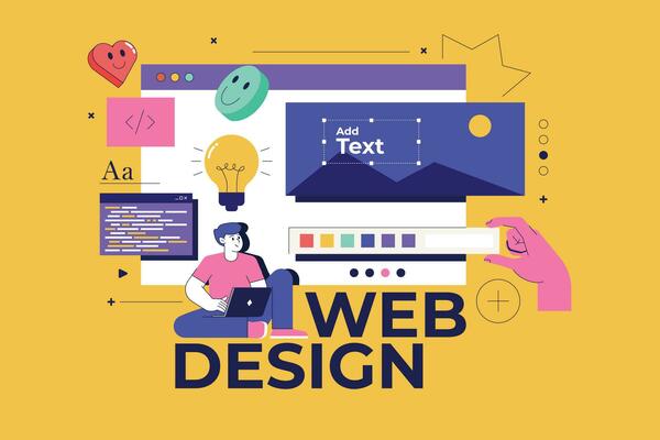 Modern flat line concept of Web Design