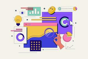 Modern flat line concept of Data Analysis vector