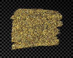 Hand drawn ink spot in gold glitter. Gold ink spot with sparkles isolated on dark background. Vector illustration