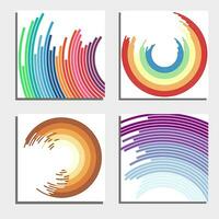 Set of four beautiful abstract backgrounds. Abstract flash light circles. Vector illustration.