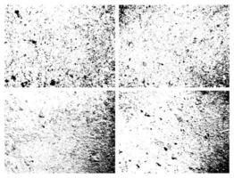 Grunge grainy dirty texture. Set of four abstract urban distress overlay backgrounds. Vector illustration