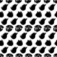 Seamless pattern with black brushstrokes vector