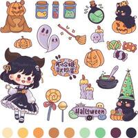 Happy halloween element set black cat if you don t give me candy i ll a missile vector