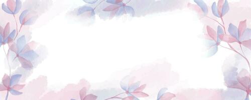 Watercolor hand drawn and flower abstract background vector