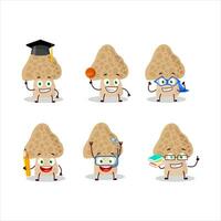 School student of morel cartoon character with various expressions vector