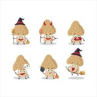 Halloween expression emoticons with cartoon character of morel vector