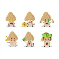 Morel cartoon character with cute emoticon bring money vector