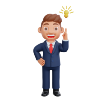 3d Businessman got an idea png