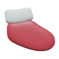 une mignonne Noël chaussette png transparent Contexte dans une minimal Noël concept, 3d le rendu