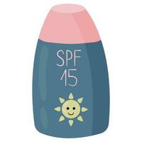 National Stay Out of the Sun Day. Hand drawn sun cream bottle. vector