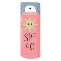 National Stay Out of the Sun Day. Hand drawn sun cream bottle. vector