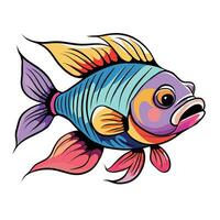 bright cute cartoon fish white background illustration vector