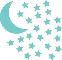 Moon and stars in the sky vector