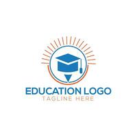 abierto libro logo educación logo plano vector