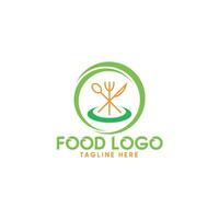 Healthy food logo template. Organic food vector design.