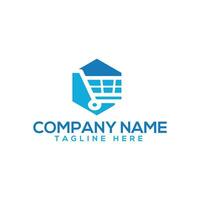 Online shop vector logo for business.