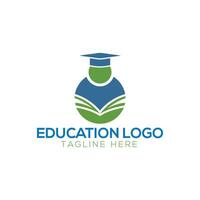 Open Book Logo Education Logo Flat Vector