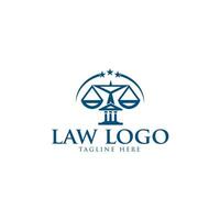 justice law logo design template. attorney logo with pillar vector