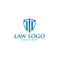 Law firm logo. Column and scale of justice icon. vector