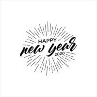 Happy New Year hand lettering vector