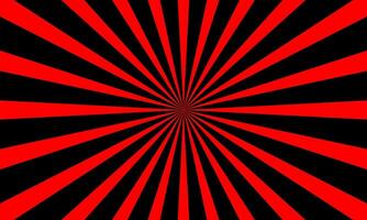 Red and black starburst, Radial, radiating lines  Sunburst pattern, vector illustration