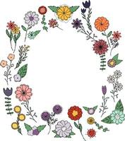 Vector illustration of summer flowers. Botanical doodle