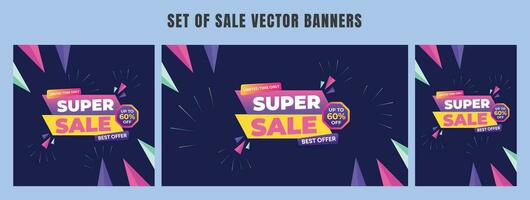 super sale banner template design. big deal flash sale discount template promotion posts. web banner for mega hot sale promotion discount sale banner. end of season special offer Sales vector banner