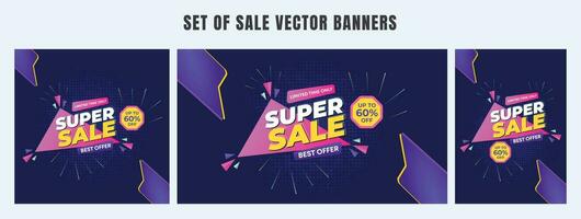 super sale banner template design. big deal flash sale discount template promotion posts. web banner for mega hot sale promotion discount sale banner. end of season special offer Sales vector banner