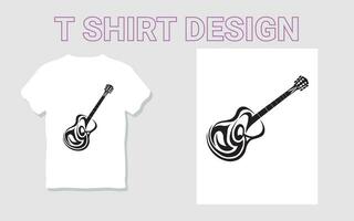 t shirt design with guitar and text vector