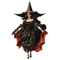 Hexe Jahrgang Halloween ai generativ png