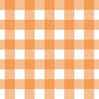Gingham seamless pattern with orange and white color, checkerboard background, square, tablecloth, Vector illustration.