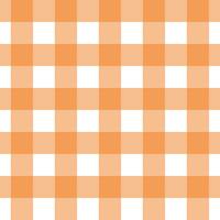 Gingham seamless pattern with orange and white color, checkerboard background, square, tablecloth, Vector illustration.